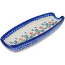 Polish Pottery Corn Tray 9&quot; Neon Wreath