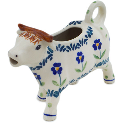 Polish Pottery Cow Shaped Creamer 4 oz Mariposa Lily