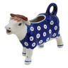 Polish Pottery Cow Shaped Creamer 4 oz Peacock Eyes