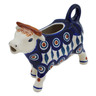 Polish Pottery Cow Shaped Creamer 4 oz Peacock