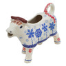 Polish Pottery Cow Shaped Creamer 4 oz Winter Sights UNIKAT