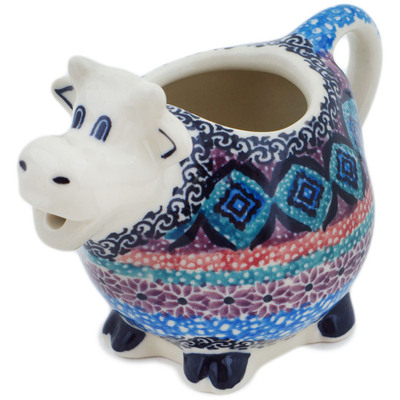 Polish Pottery Cow Shaped Creamer 6 oz Mesa UNIKAT