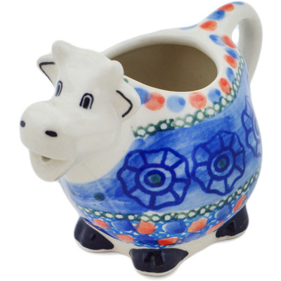 Polish Pottery Cow Shaped Creamer 6 oz Midnight Tango UNIKAT