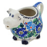 Polish Pottery Cow Shaped Creamer 6 oz Morning Glory Wreath UNIKAT