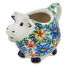 Polish Pottery Cow Shaped Creamer 6 oz Profusion UNIKAT