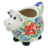 Polish Pottery Cow Shaped Creamer 6 oz Trumpet Garden UNIKAT