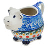 Polish Pottery Cow Shaped Creamer 6 oz Winter Forest UNIKAT