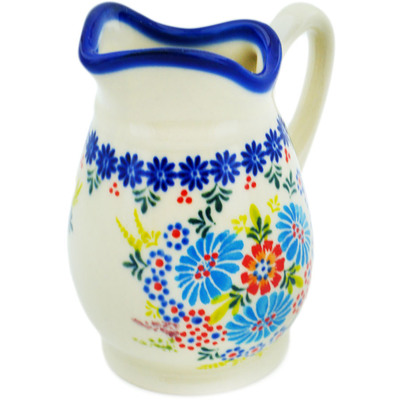 Polish Pottery Creamer 11 oz Bouquet In Bloom UNIKAT