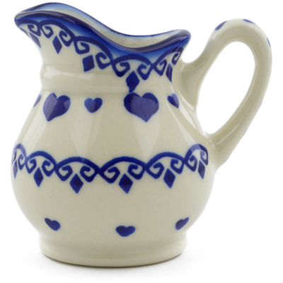 Polish Pottery Creamer 4 oz Blue Valentine