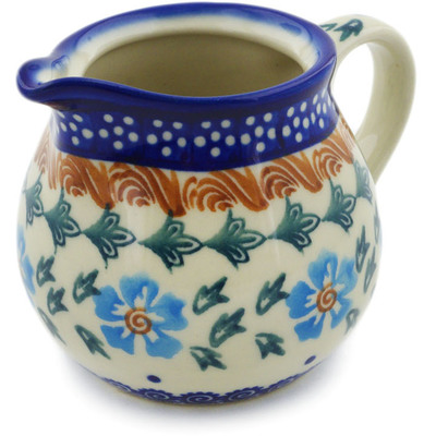 Polish Pottery Creamer 6 oz Blue Cornflower