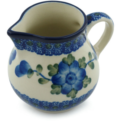 Polish Pottery Creamer 7 oz Blue Poppies