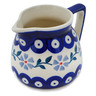 Polish Pottery Creamer 7 oz Peacock Forget-me-not