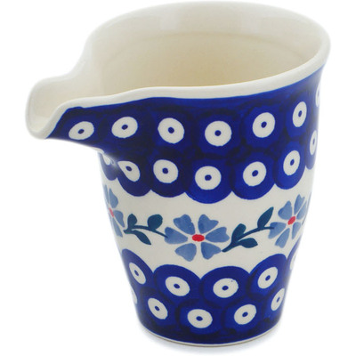 Polish Pottery Creamer 9 oz Peacock Forget-me-not