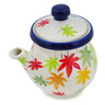 Polish Pottery Creamer with Lid 5 oz Fall Season Bliss UNIKAT