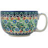 Polish Pottery Cup 13 oz Black Heart Garden UNIKAT