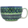 Polish Pottery Cup 13 oz Kiwi UNIKAT