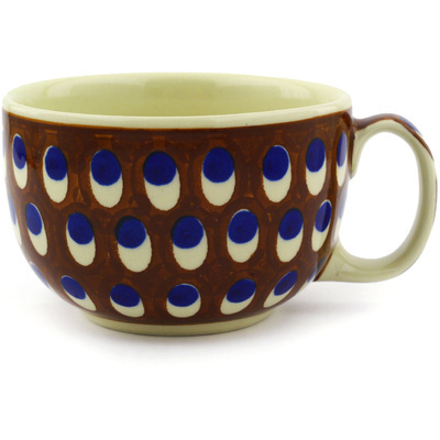 Polish Pottery Cup 13 oz Russet Peacock