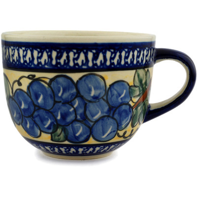 Polish Pottery Cup 13 oz Tuscan Grapes