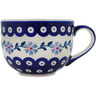 Polish Pottery Cup 17 oz Peacock Forget-me-not