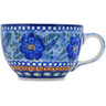 Polish Pottery Cup 3 oz Blue Poppy Circle UNIKAT