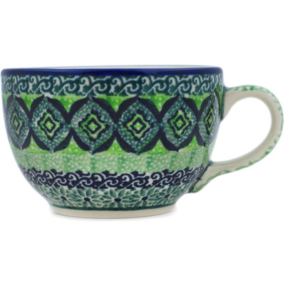 Polish Pottery Cup 3 oz Kiwi UNIKAT