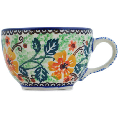 Polish Pottery Cup 3 oz Marigold UNIKAT