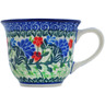 Polish Pottery Cup 6 oz Blue Bonnets UNIKAT