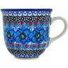 Polish Pottery Cup 6 oz Blueberry Flowers UNIKAT