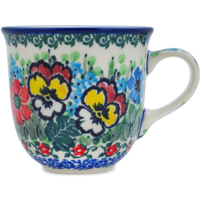 Polish Pottery Cup 6 oz Country Bouquet UNIKAT