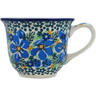 Polish Pottery Cup 6 oz Floral Blue Dreams UNIKAT