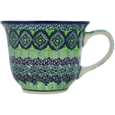 Polish Pottery Cup 6 oz Kiwi UNIKAT