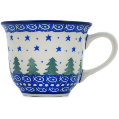 Polish Pottery Cup 6 oz Piney Forest UNIKAT