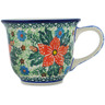 Polish Pottery Cup 6 oz Red Jackmanii UNIKAT