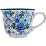 Polish Pottery Cup 6 oz Soft Starry Flowers UNIKAT