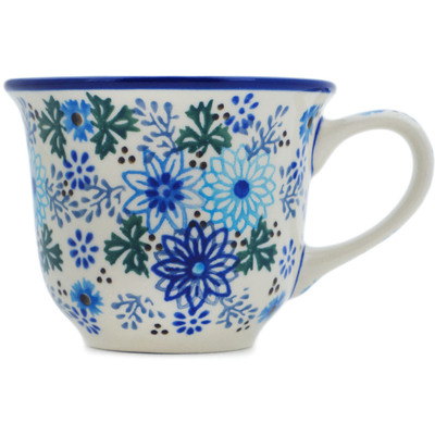 Polish Pottery Cup 6 oz Soft Starry Flowers UNIKAT