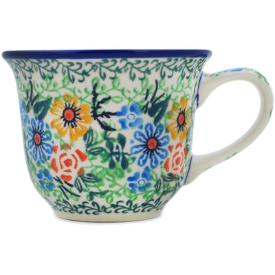 Polish Pottery Cup 6 oz Spring Wreath UNIKAT