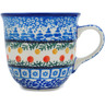 Polish Pottery Cup 6 oz Winter Forest UNIKAT