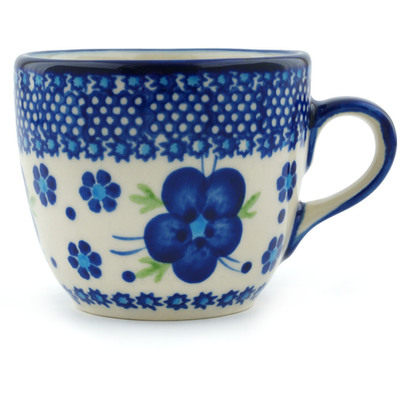 Polish Pottery Cup 7 oz Bleu-belle Fleur
