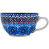 Polish Pottery Cup 7 oz Blueberry Flowers UNIKAT