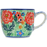 Polish Pottery Cup 7 oz Bold Carnation UNIKAT