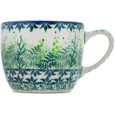 Polish Pottery Cup 7 oz Leafy Garden UNIKAT