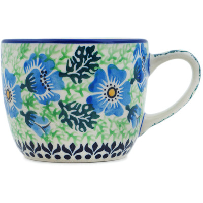 Polish Pottery Cup 7 oz Sweet Pea Flower UNIKAT