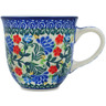 Polish Pottery Cup 8 oz Blue Bonnets UNIKAT