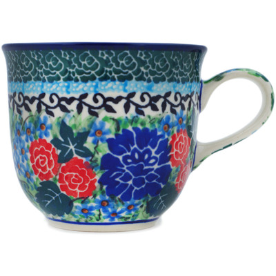 Polish Pottery Cup 8 oz Garden Trellis UNIKAT