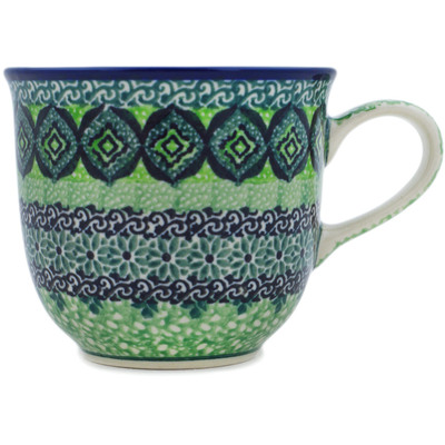 Polish Pottery Cup 8 oz Kiwi UNIKAT