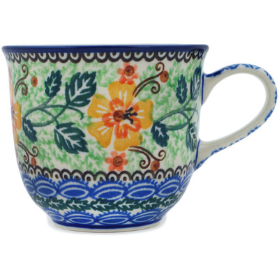 Polish Pottery Cup 8 oz Marigold UNIKAT