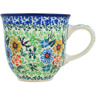 Polish Pottery Cup 8 oz Spring Wreath UNIKAT