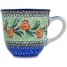 Polish Pottery Cup 8 oz Tulip Wreath UNIKAT