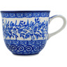 Polish Pottery Cup 8 oz Wreath Of Blue UNIKAT