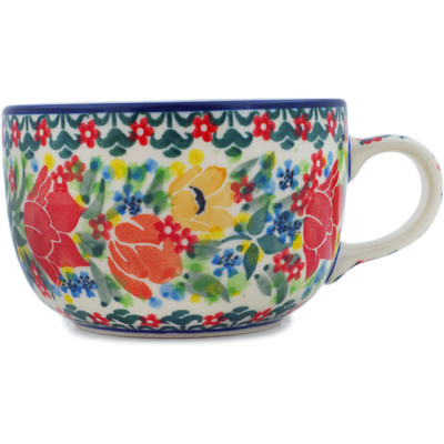 Polish Pottery Cup 9 oz Lovely Surprise UNIKAT